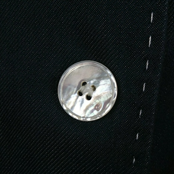 MaxMara Navy Blazer Exposed Stitching Jacket 10 Iridescent Fabric Dark Acadamia - Picture 4 of 8